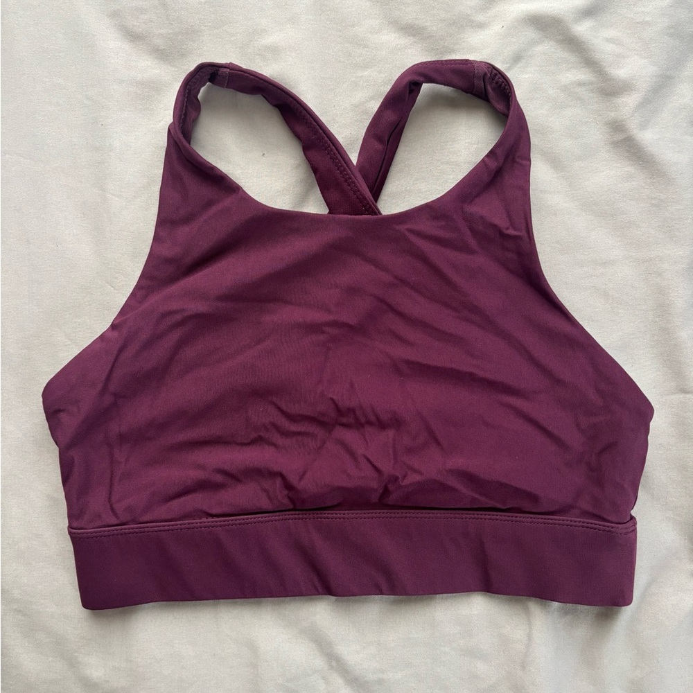 Fabletics Women's High-Neck Sports Bra in Plum
